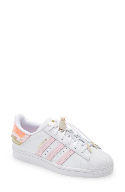 Shop Adidas Originals Superstar Sneaker In Ftwr White/ Pink/ Red
