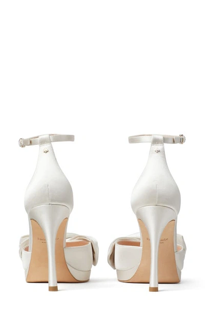 Shop Kate Spade Bow Ankle Strap Sandal In Ivory