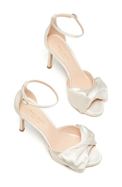 Shop Kate Spade Bow Ankle Strap Sandal In Ivory
