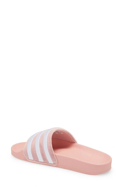 Shop Adidas Originals Adilette Slide Sandal In Wonder Mauve/white/mauve