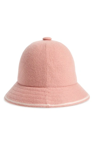 Shop Kangol Cloche Hat In Dusty Rose/ Off White