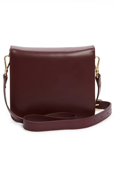 Shop Frame Le Signature Mini Leather Crossbody Bag In Oxblood