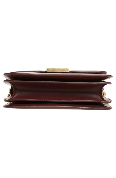 Shop Frame Le Signature Mini Leather Crossbody Bag In Oxblood