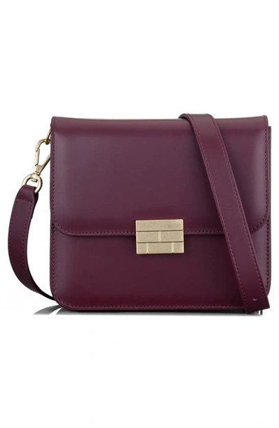 Shop Frame Le Signature Mini Leather Crossbody Bag In Oxblood