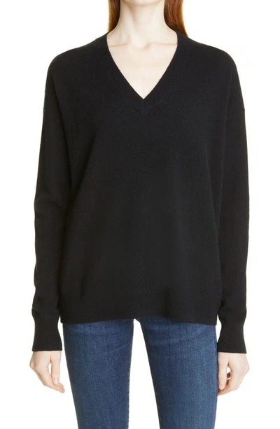 Shop Nordstrom Signature Cashmere V-neck Sweater In Black