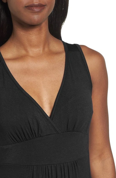 Loveappella V-neck Jersey Maxi Dress In Black
