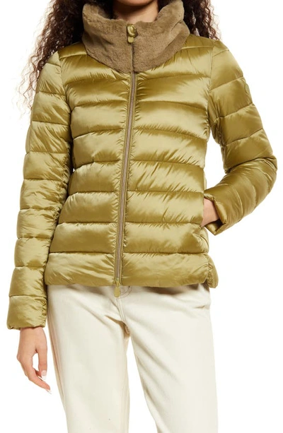 Shop Save The Duck Mei Puffer Jacket In Willow Green