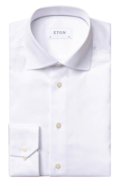 Shop Eton Super Slim Fit Cotton Dress Shirt In White