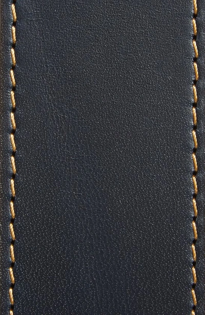Johnston & Murphy Contrast Stitch Calfskin Belt In Navy