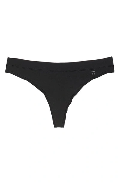 Shop Tommy John Second Skin Thong In Black