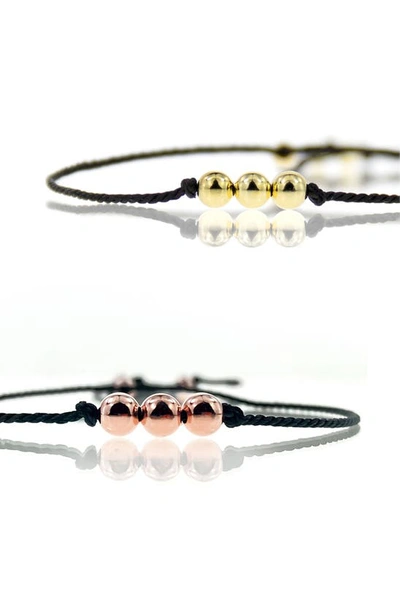 Shop In Kidz Bond Bands Set Of Two Bracelets In Gold/ Rosegold