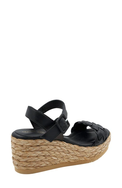 Andre Assous Women's Cecilia Woven Strap Espadrille Wedge Platform Sandals In Black