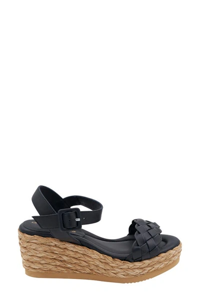 Andre Assous Women's Cecilia Woven Strap Espadrille Wedge Platform Sandals In Black