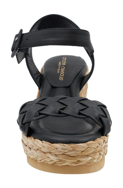 Andre Assous Women's Cecilia Woven Strap Espadrille Wedge Platform Sandals In Black