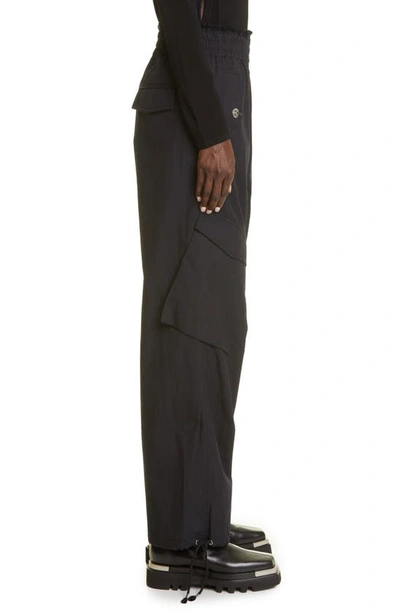 Shop Dion Lee Rope Trim Cotton Blend Cargo Pants In Black