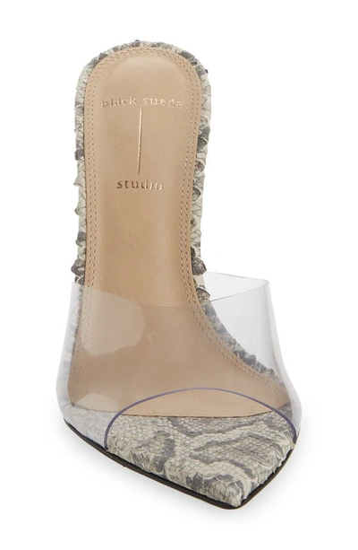 Black Suede Studio Bella Sandal In Coconut Python