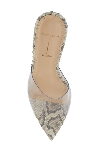 Black Suede Studio Bella Sandal In Coconut Python