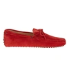 Tod's Gommino Suede Driver Loafers In Red