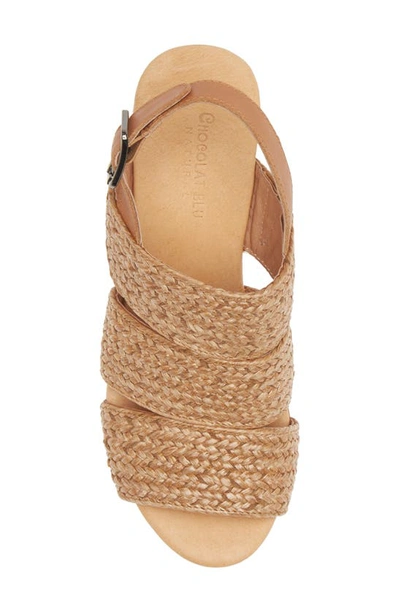 Chocolat Blu Galya Platform Sandal In Natural Raffia