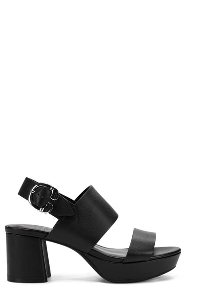 Shop Aerosoles Camera Platform Sandal In Black Leather