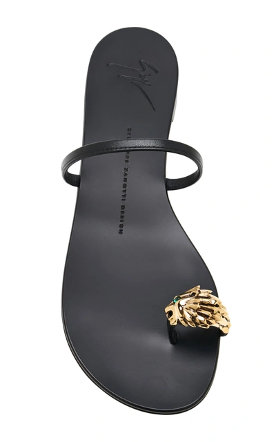 Shop Giuseppe Zanotti Rock Lion-head Leather Sandals