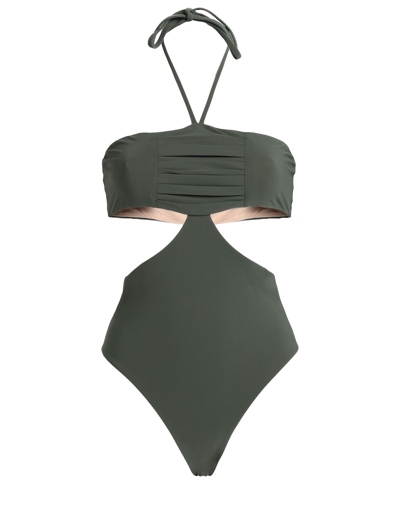 Shop No Ka'oi One-piece Swimsuits In Military Green