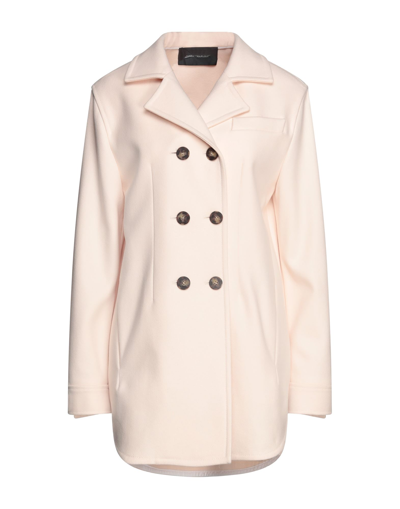 Shop Cedric Charlier Woman Coat Pink Size 10 Virgin Wool, Polyamide