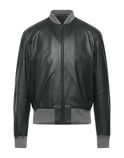 Shop Olivieri Jackets In Dark Green