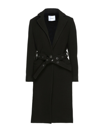Shop Dondup Woman Coat Dark Brown Size 2 Virgin Wool, Polyamide
