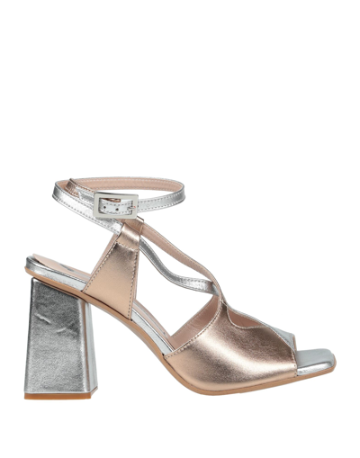Shop Fiorifrancesi Woman Sandals Silver Size 8 Soft Leather