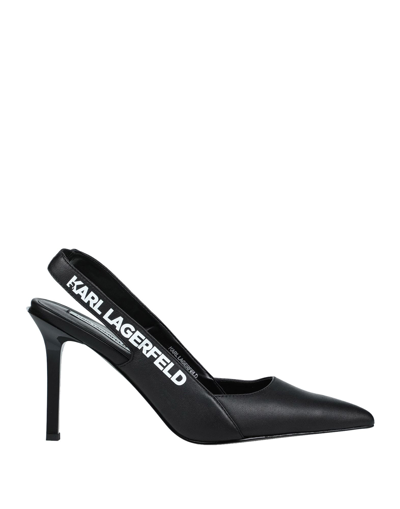 Shop Karl Lagerfeld Sarabande Karl Tape Sling Woman Pumps Black Size 8 Soft Leather