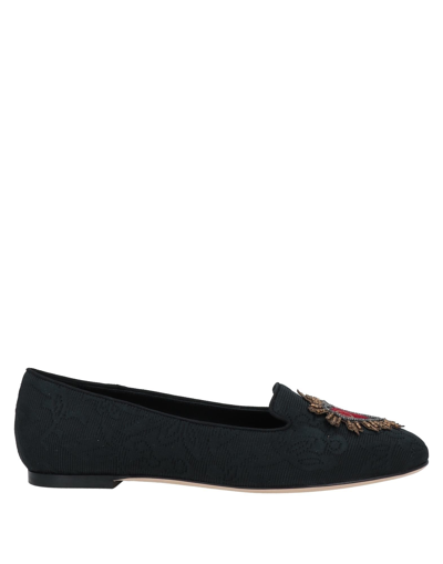 Shop Dolce & Gabbana Woman Loafers Black Size 6.5 Textile Fibers