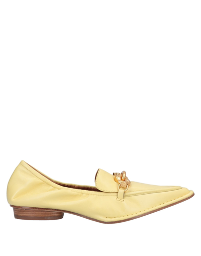 Shop Tory Burch Woman Loafers Yellow Size 5.5 Soft Leather