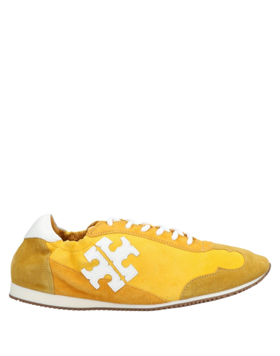 Shop Tory Burch Woman Sneakers Yellow Size 6.5 Soft Leather