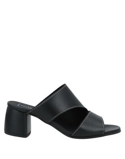 Shop La Corte Della Pelle By Franco Ballin Woman Sandals Black Size 7 Cowhide
