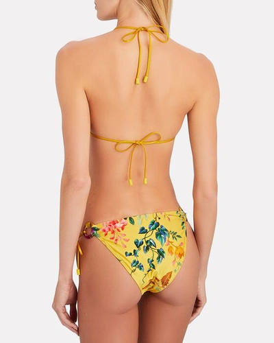 Shop Zimmermann Tropicana Ring Floral Triangle Bikini Set In Multi