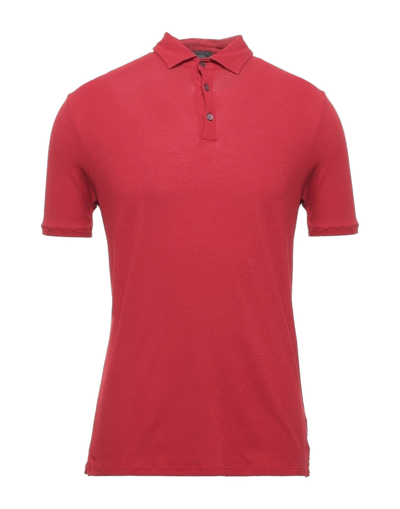 Shop Zanone Man Polo Shirt Red Size 38 Cotton