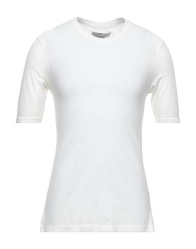 Shop Laneus Man T-shirt Ivory Size S Cotton In White