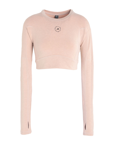 Shop Adidas By Stella Mccartney Asmc Tst Crop L Woman T-shirt Blush Size L Modal, Recycled Polyamide, Ela In Pink