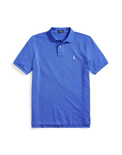 Shop Polo Ralph Lauren Custom Slim Fit Mesh Polo Shirt Man Polo Shirt Purple Size Xxl Cotton
