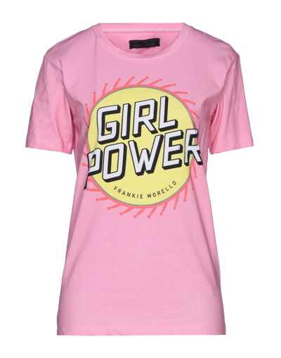 Shop Frankie Morello Woman T-shirt Pink Size S Cotton, Elastane