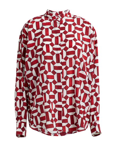Shop Isabel Marant Woman Shirt Red Size 2 Silk, Elastane