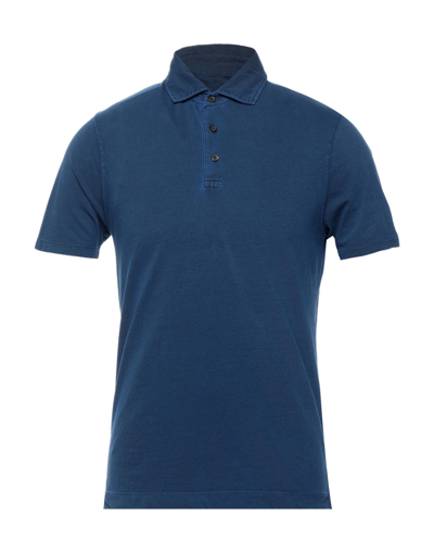Shop Heritage Man Polo Shirt Blue Size 36 Cotton, Elastane