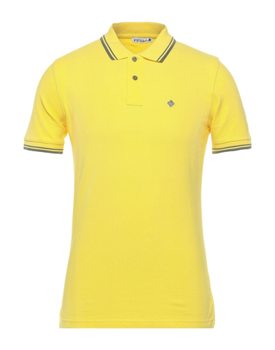 Shop Andrea Fenzi Man Polo Shirt Yellow Size 42 Cotton