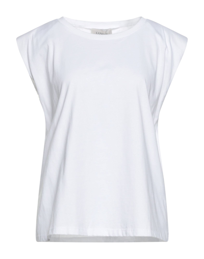 Shop Laneus Woman T-shirt White Size L Cotton, Elastane