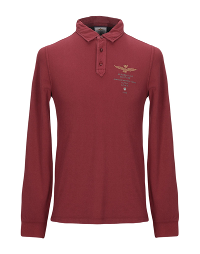 Shop Aeronautica Militare Polo Shirts In Brick Red