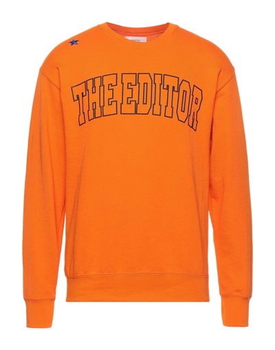 Shop The Editor Man Sweatshirt Orange Size Xl Cotton, Polyester