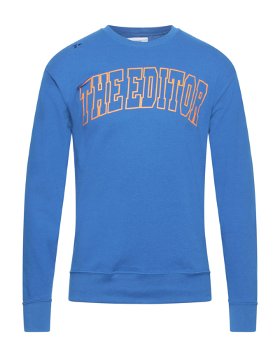 Shop The Editor Man Sweatshirt Blue Size Xxl Cotton, Polyester