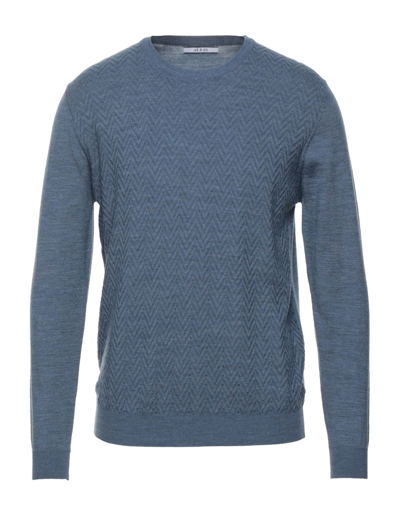 Shop At.p.co At. P.co Man Sweater Slate Blue Size M Merino Wool, Acrylic, Elastane