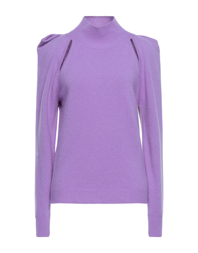 Shop Federica Tosi Woman Turtleneck Lilac Size 4 Wool, Cashmere In Purple